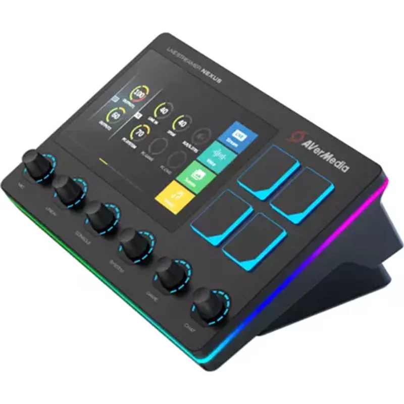 AVerMedia AX310. Channels quantity: 3 channels Digital sound processing: 24 bit Supported sample rates: 96 kHz. Width: 145 mm Depth: 217 mm Height: 94 mm