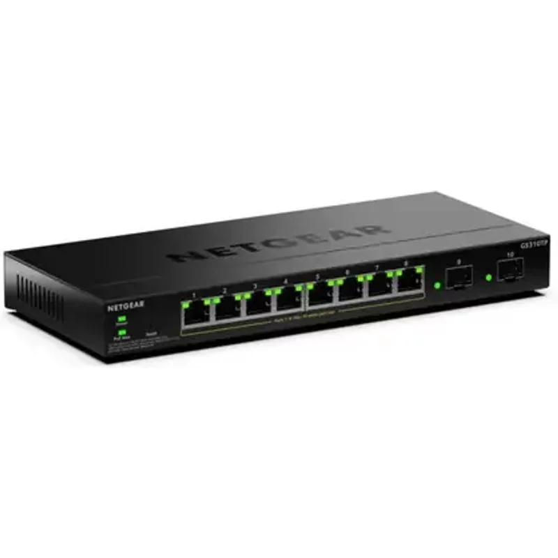 NETGEAR GS310TPv2 Managed L2/L3 Gigabit Ethernet (10/100/1000) Power over Ethernet (PoE) Desktop Black