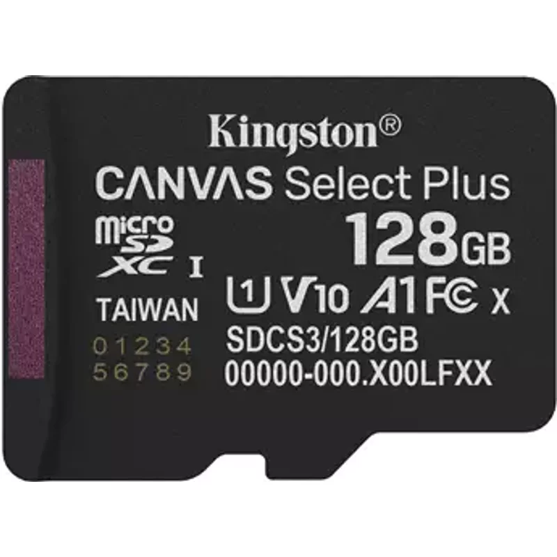 Kingston Technology 128GB micSDXC Canvas Select Plus Gen3 150R A1 Single Pack w/o ADP