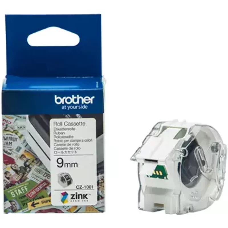 Brother CZ-1001. Type: Continuous label Tape type: CZ Print technology: Inkjet. Tape width: 9 mm Tape length: 5 m Width: 65 mm. Pallet gross height: 17.6 cm Master (outer) cases per pallet: 147 pc(s) Layers per pallet: 7 pc(s)