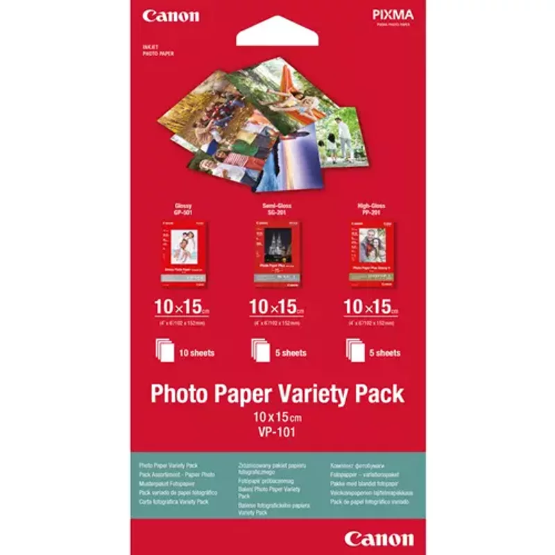 Canon VP-101 Photo Paper Variety Pack 4x6” - 20 Sheets