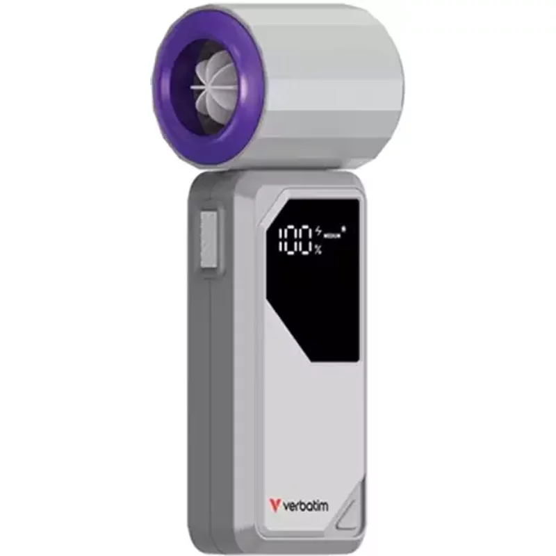 Verbatim CoolnGo AirJet Handheld Fan Grey/Purple