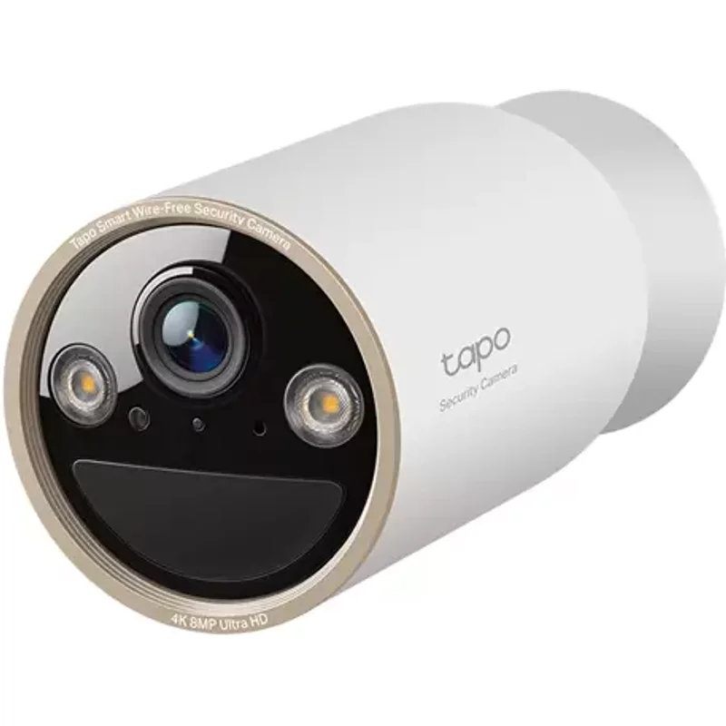 TP-Link Tapo Wire-Free Indoor/Outdoor Security Camera SPEC:4K UHD (3840x2160), H.265/H.264 Supported, 16x UHD Digital Zoom, 2.4/5 GHz Dual Band Wi-Fi, 10000mAh Rechargeable Lithium-ion Battery