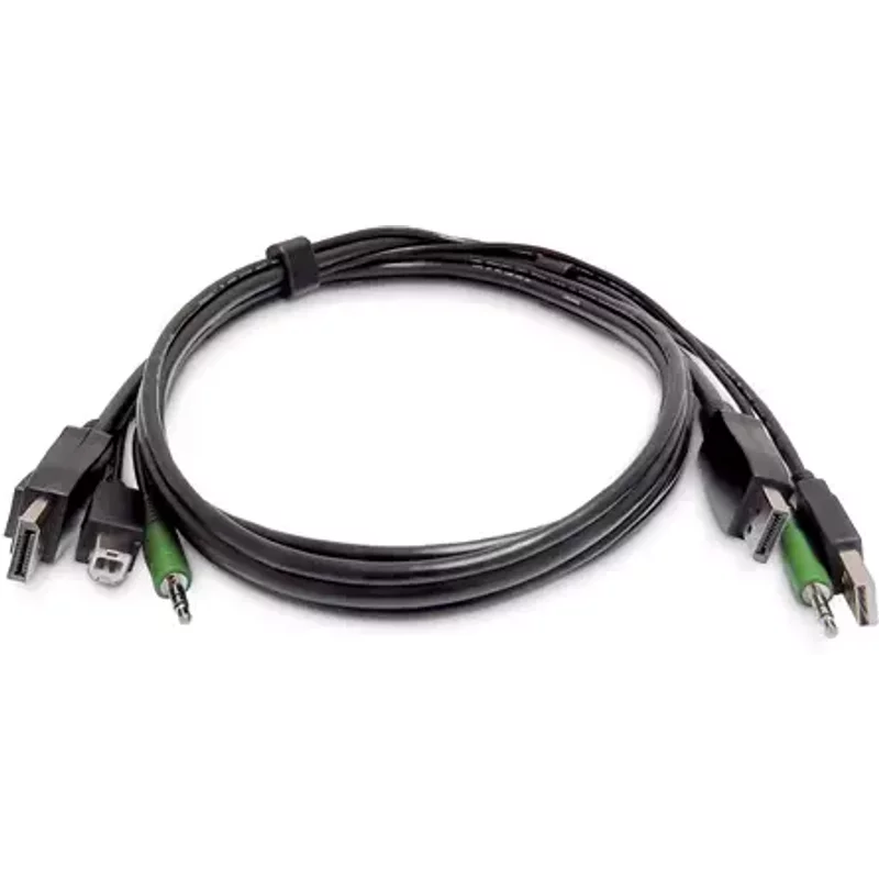 StarTech.com 10ft (3m) Dual-DisplayPort KVM Cable USB 2.0 3.5mm Audio Universally Compatible Combo Cable for KVM Switches TAA Compliant