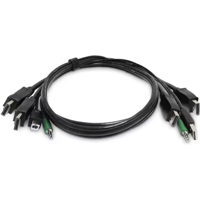 StarTech.com 6ft (1.8m) Dual-DisplayPort KVM Cable 2x USB A to B 3.5mm Audio Universally Compatible Combo Cable for KVM Switches TAA Compliant