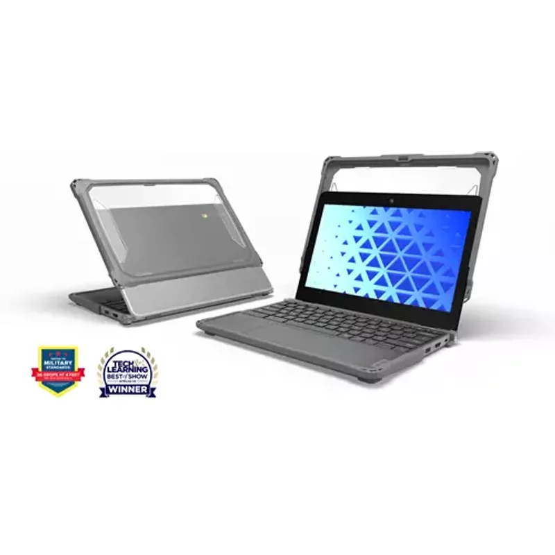 MAXCases Extreme Shell-F3 Slide Chromebook Case for Lenovo 500e G5 Chromebook (Grey/Clear)