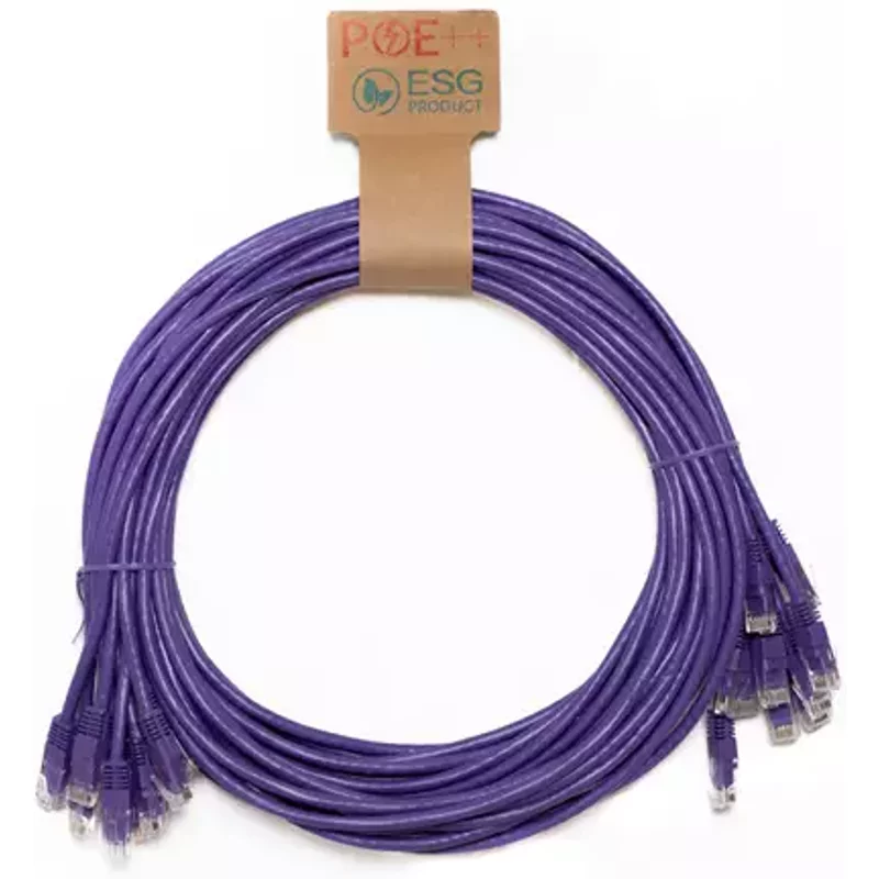 Cablenet 0.3m Cat6 RJ45 Violet U/UTP PVC 24AWG Flush Moulded Booted Patch Lead (PK10)