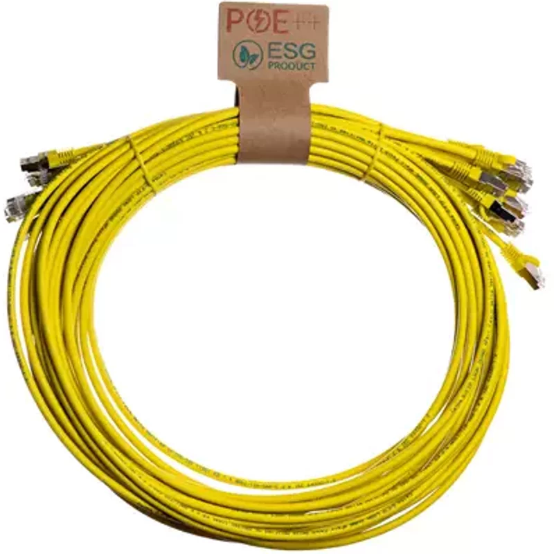 Cablenet 3m Cat6a RJ45 Yellow S/FTP LSOH 26AWG Snagless Booted Patch Lead (PK 10)