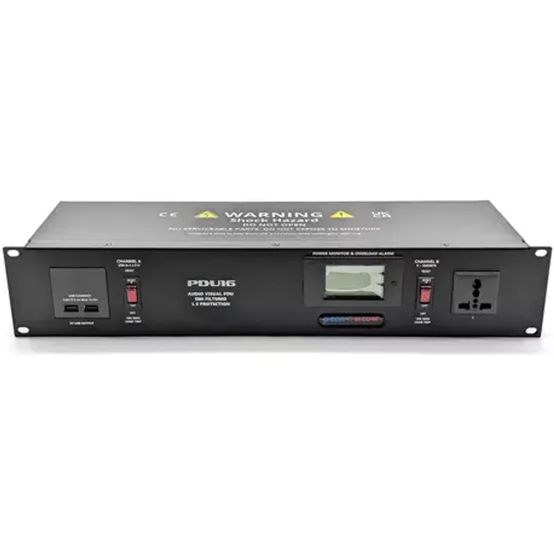 Penn Elcom 2U 20 Amp Rack Mount PDU with Power Monitoring and Overload Protection
