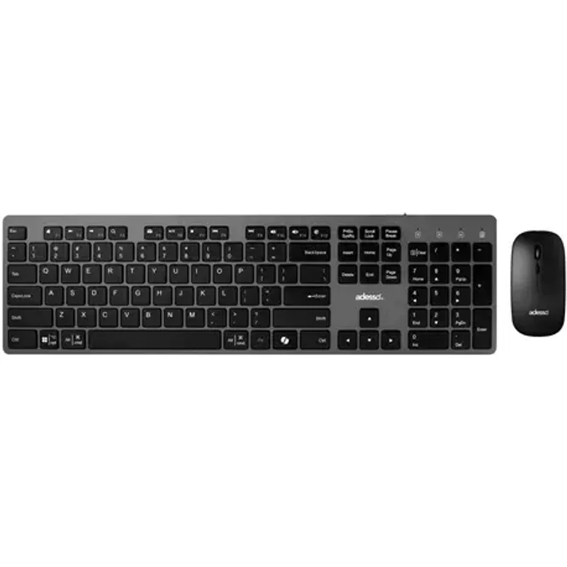 Adesso WKB-7300CB keyboard Mouse included Office RF Wireless QWERTY UK English Black