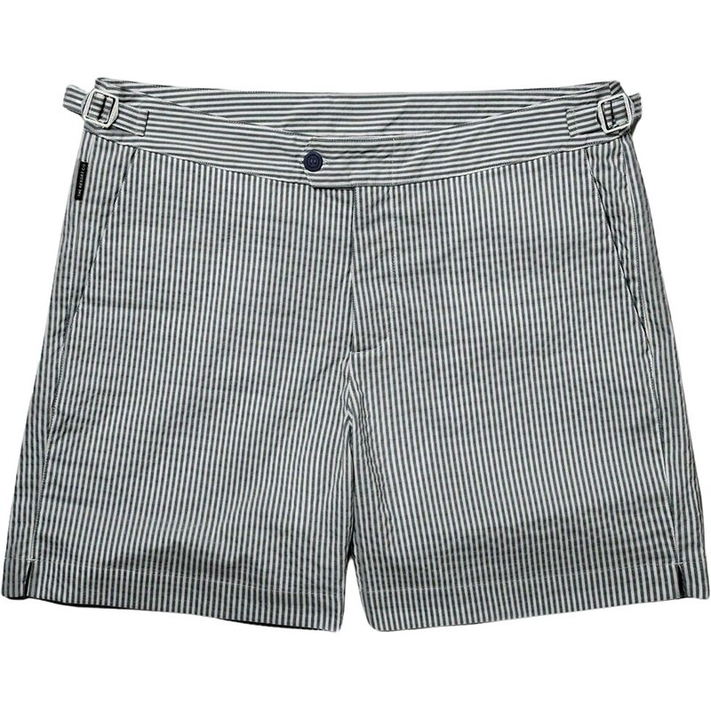 Fitted striped swim shorts The Resort Co Seersucker
