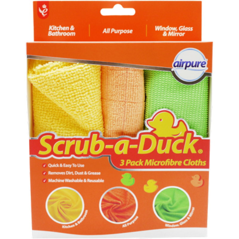 Airpure Scrub-a-Duck Panni in microfibra - Confezione da 3