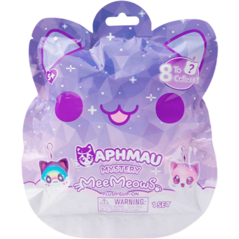 Aphmau MeeMeows Catface Plys Clip-On Blødt Plysdyr
