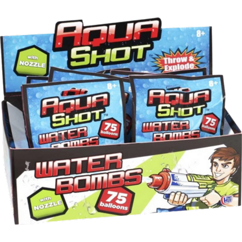 Aqua Shot Water Bombs with Nozzle - 75 Pcs