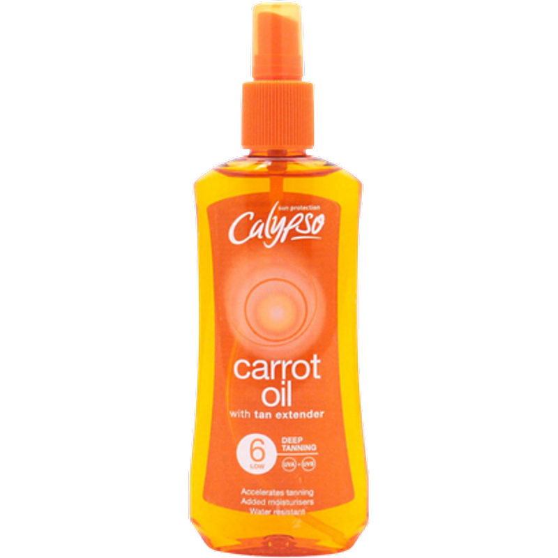 Calypso Gulerodsolie Med Tan Extender SPF 6 Dybdebruningsspray - 200 ml
