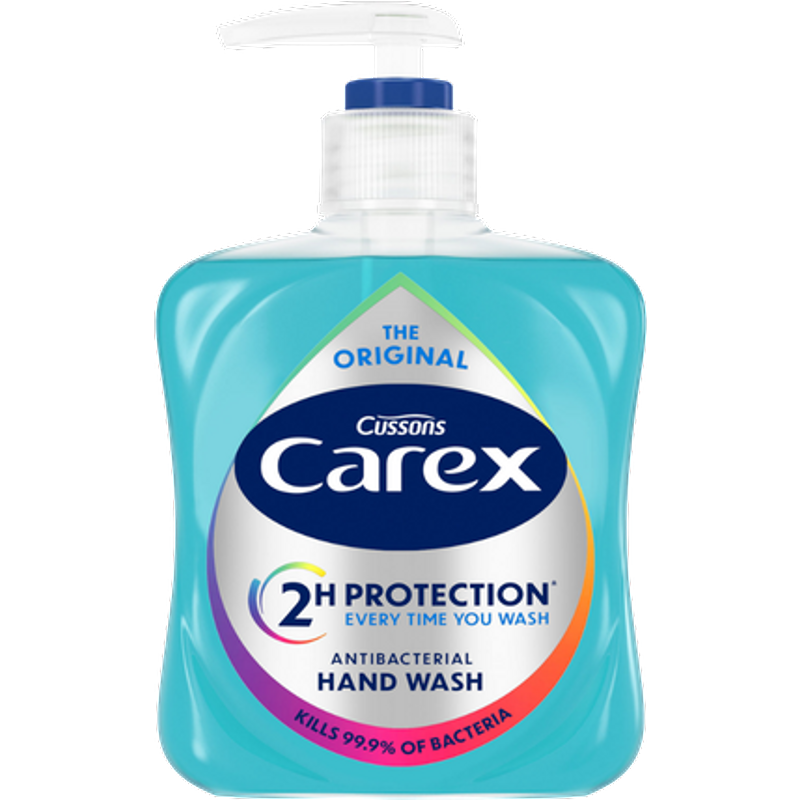 Carex Original Antibacterial Hand Wash Pump Top Bottle 250ml (Pack 6) - 30069