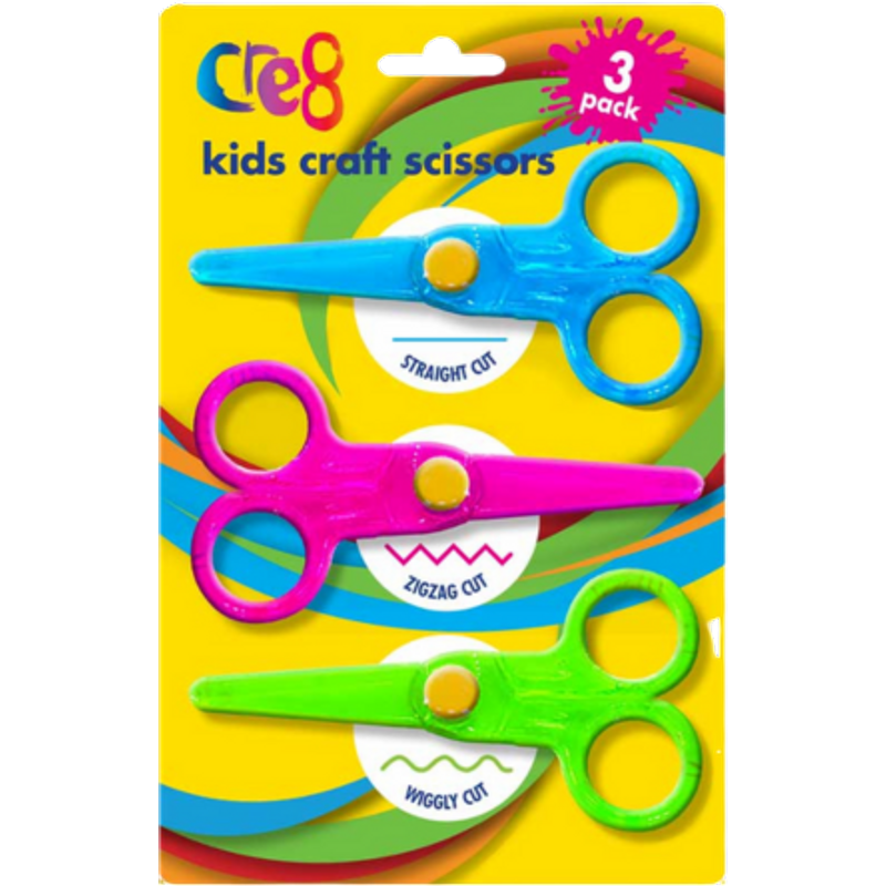 Cre8 Kids Craft Scissors – 3 stk