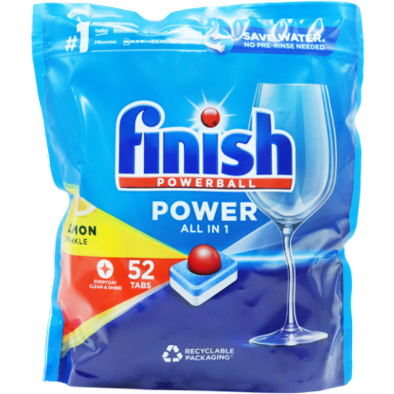 Finish All-in-One Lemon Dishwasher Tablets – 52 stk