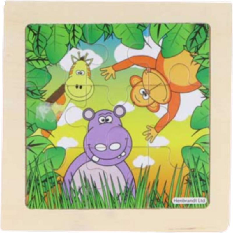 Fun Toys Jungle Jigsaw Wooden Puzzle Assorted 11 cm – 1 Pc