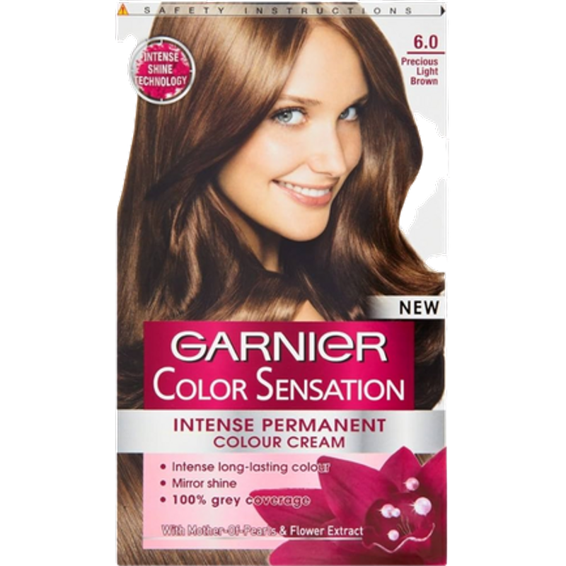 Garnier Color Sensation Intense Permanent Colour Cream - 6.0 Lys Brun Hårfarve