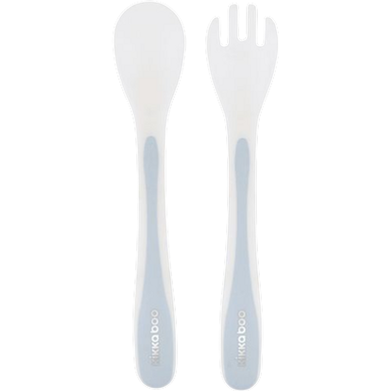 Kikka Boo Spoon and Fork Set – Blå