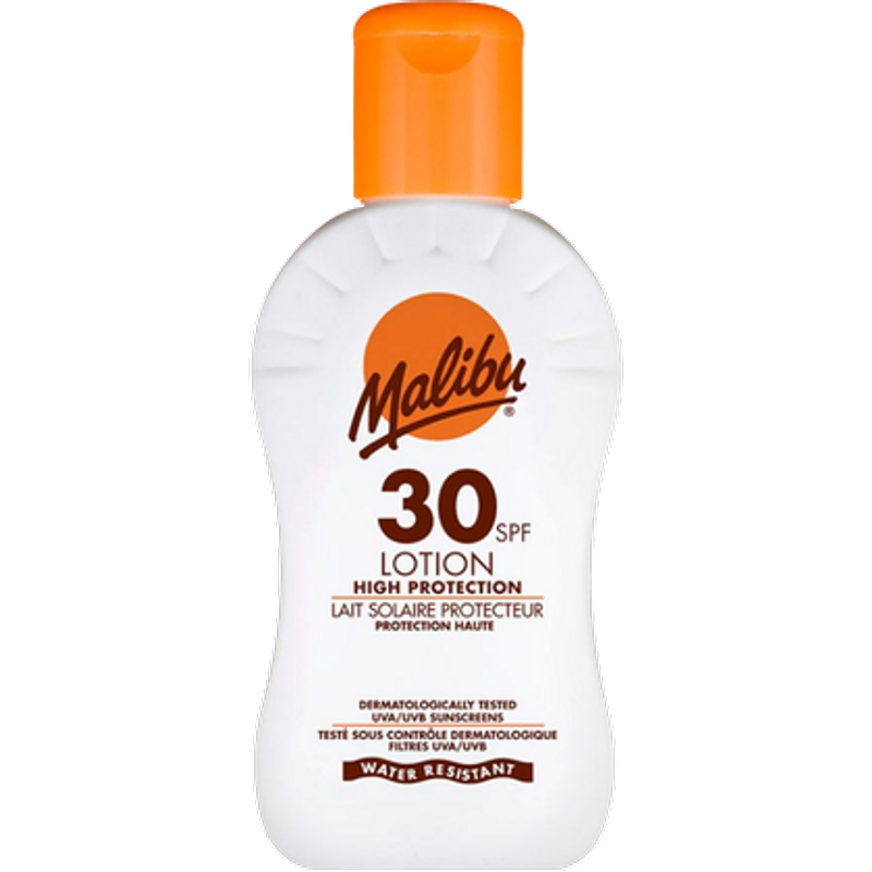 Malibu SPF 30 Høj Beskyttelse Vandresistent Solcreme - 100 ml