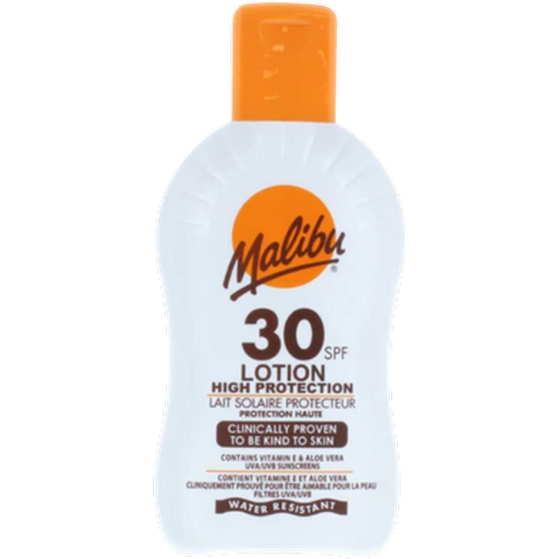 Malibu SPF 30 Høj Beskyttelse Vandresistent Solcreme - 200 ml