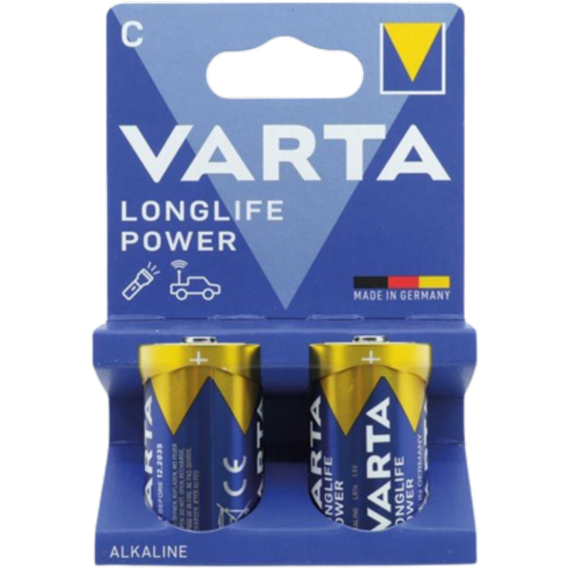 Varta Longlife Power Alkaline Baby C Batteri – 2 stk.