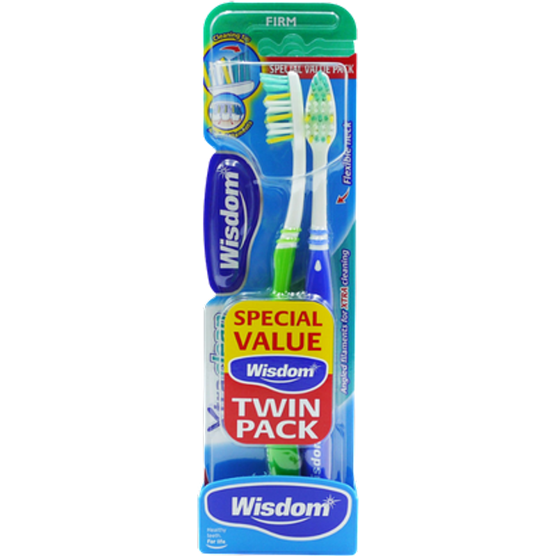 Wisdom Extra Clean Firm Tandbørste – 2 stk