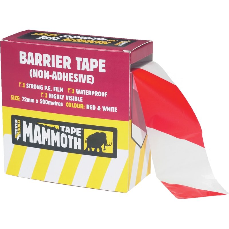 Everbuild Sika Mammoth Barrier Tape Red/White 72mm x 500m 482932