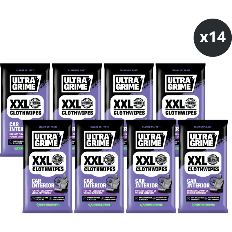 Ultragrime 5230 XXL Car Interior Clothwipes (20 Pack x 14 in CDU) CARINT5230-14