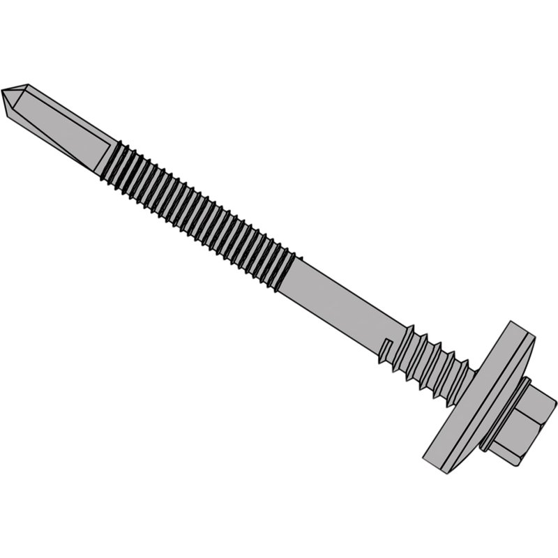 ForgeFix TechFast Composite Panels to Steel Hex Screw No.5 Tip 5.5 x 105mm Box 100 TFHW19CPSD55105H