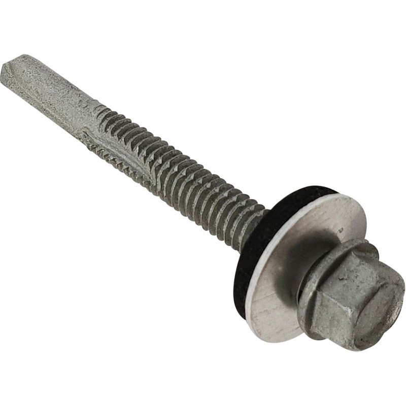 ForgeFix TechFast Roofing Sheet to Steel Hex Screw & Washer No.5 Tip 5.5 x 65mm Box 100 TFHW16SD5565H