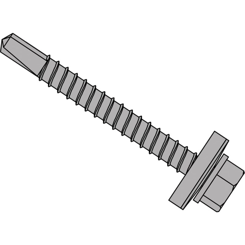 ForgeFix TechFast Roofing Sheet to Steel Hex Screw & Washer No.3 Tip 5.5 x 75mm Box 100 TFHW16SD5575L