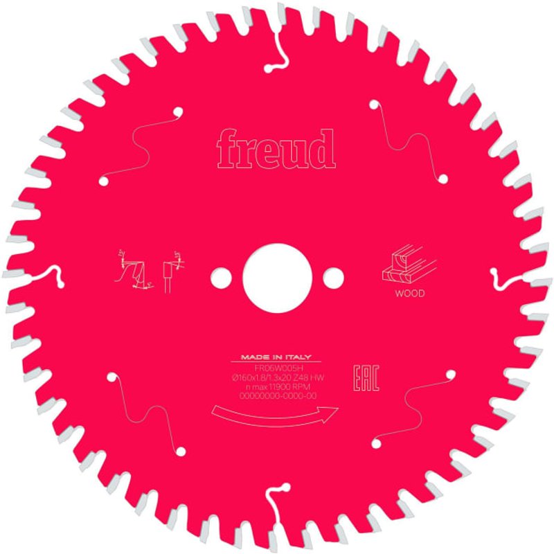 Freud Wood Circular Saw Blade 160 x 20 x 2.2/1.6mm x 48T F03FS09680