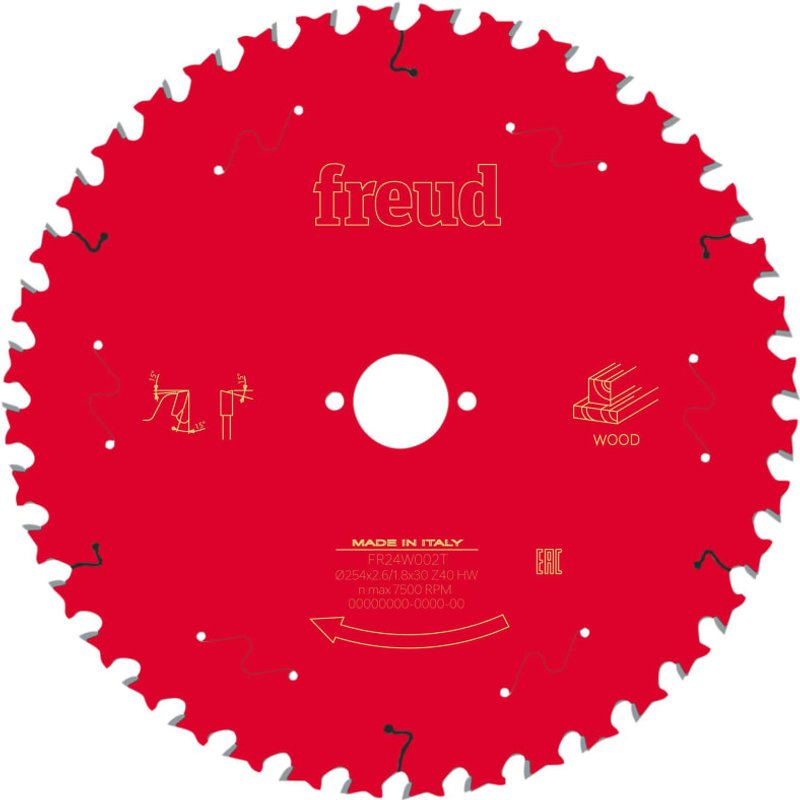 Freud Wood Table Saw Blade 254 x 30 x 2.6/1.8mm x 40T F03FS09779