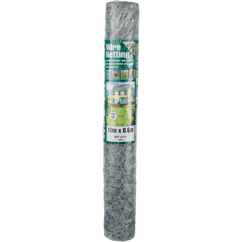 Gardman Galvanised Wire Netting 25mm² Hexagon, 10 x 0.9m 50055