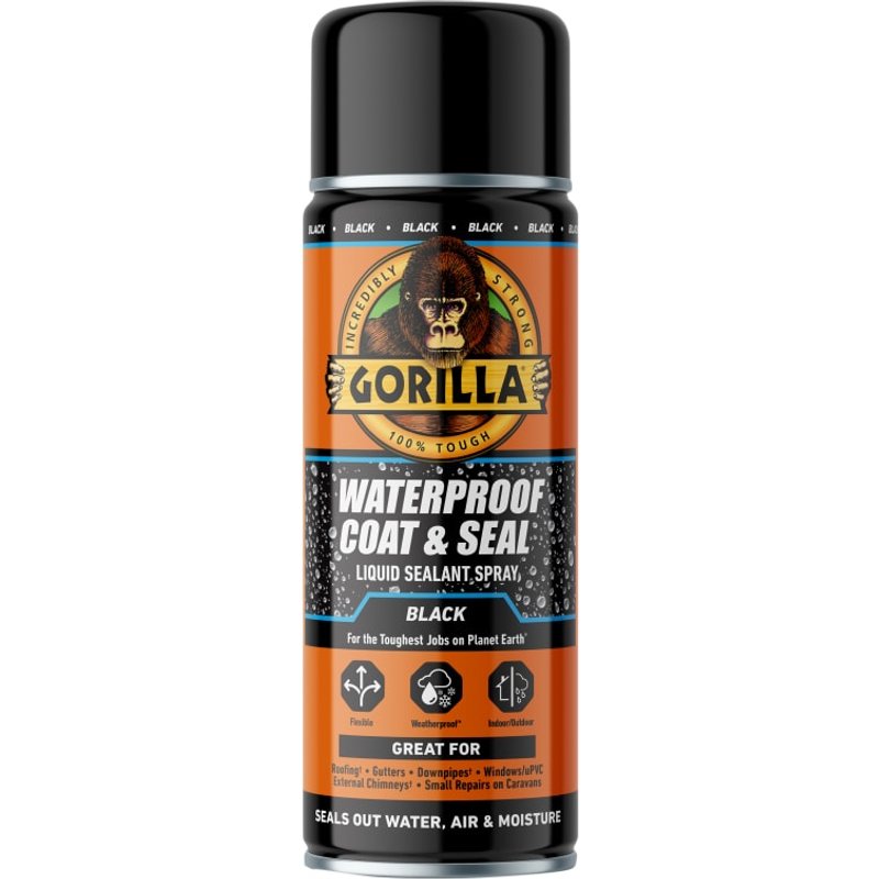 Gorilla Glue Waterproof Coat & Seal Spray Black 450ml 115173