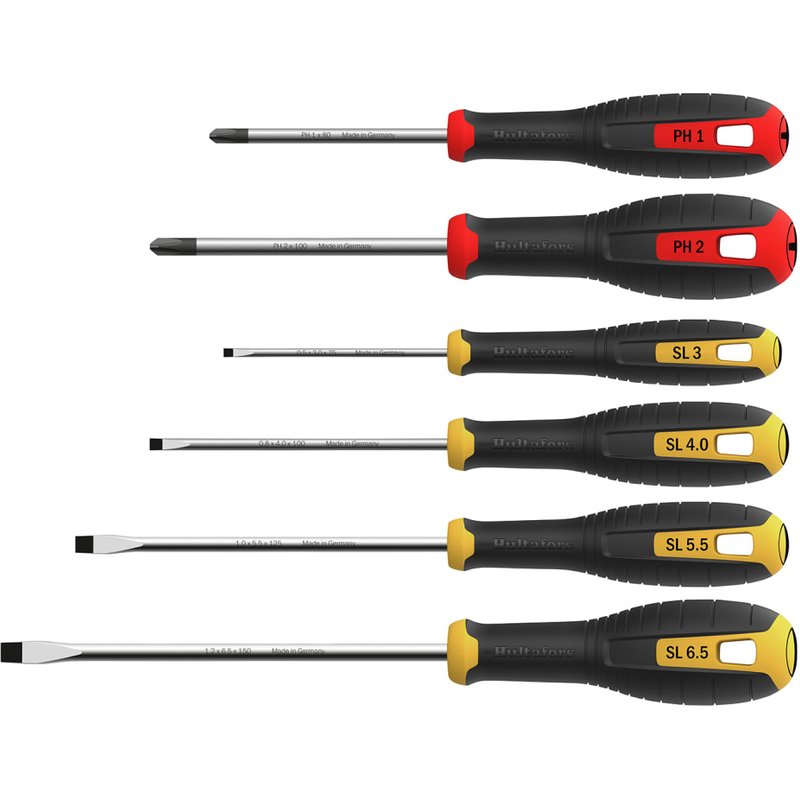 Hultafors Phillips & Slotted Screwdriver Set, 6 Piece 444405