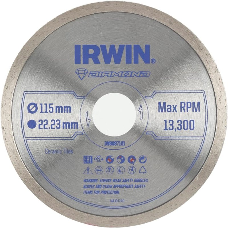 Irwin IRWIN® Continuous Rim Diamond Blade 115 x 22.23mm IW8087101