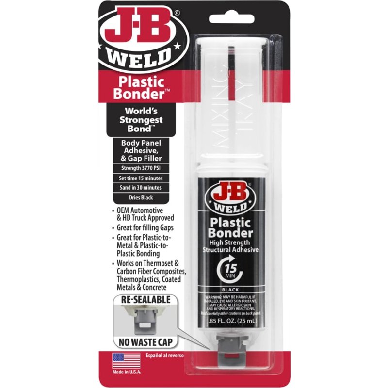 J-B Weld PlasticBonderâ„¢ Syringe Black 25ml 50139UK