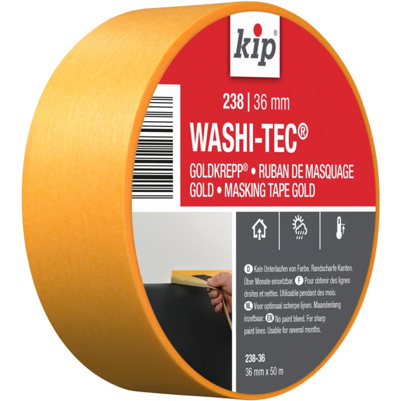 KIPĀ® 238 Premium WASHI-TECĀ® Masking Tape 36mm x 50m 222604