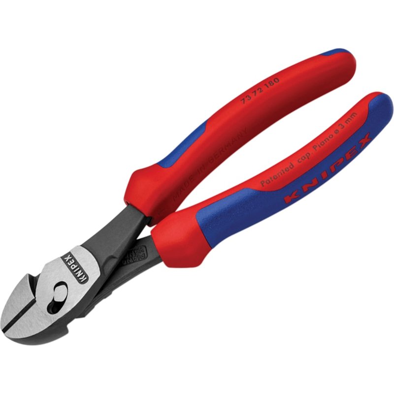 Knipex 73 72 180 TwinForce® Diagonal Cutters Multi-Component Grip 180mm 73 72 180 BK
