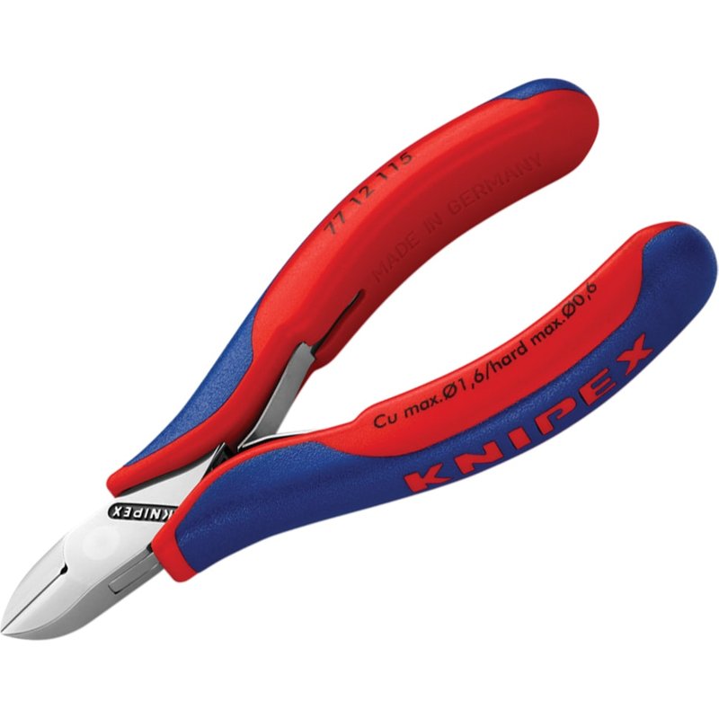 Knipex 77 12 115 Electronics Diagonal Cutter with Small Bevel & Lead Catcher 115mm 77 12 115