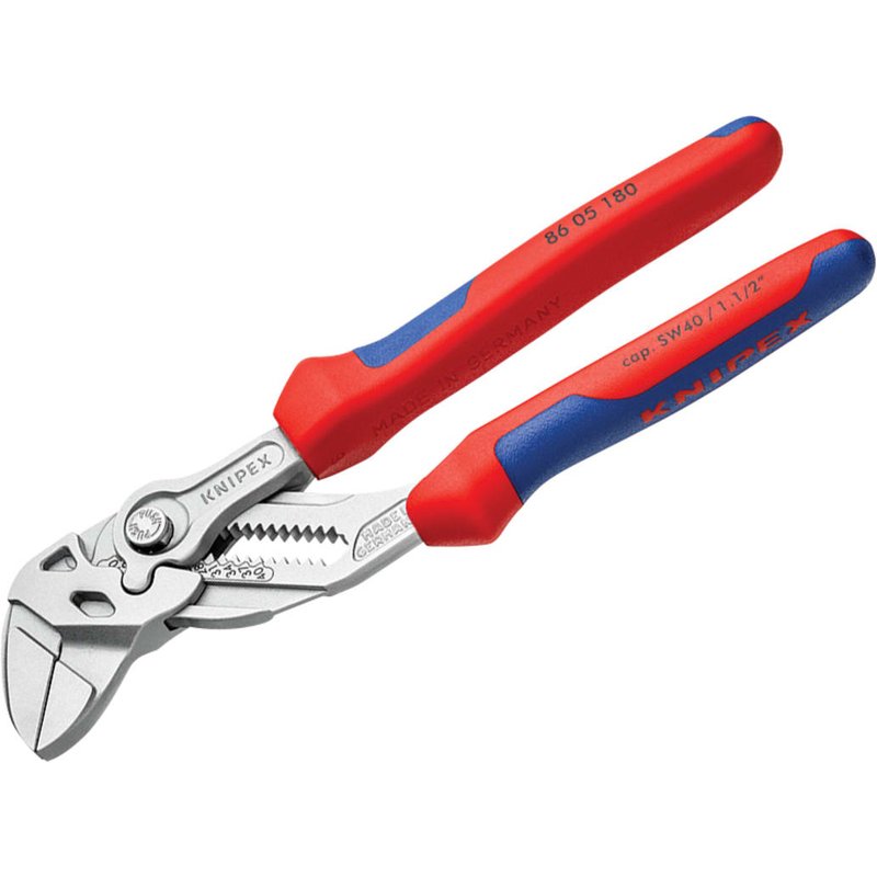 Knipex 86 05 180 Pliers Wrench Multi-Component Grip 180mm 86 05 180 SB