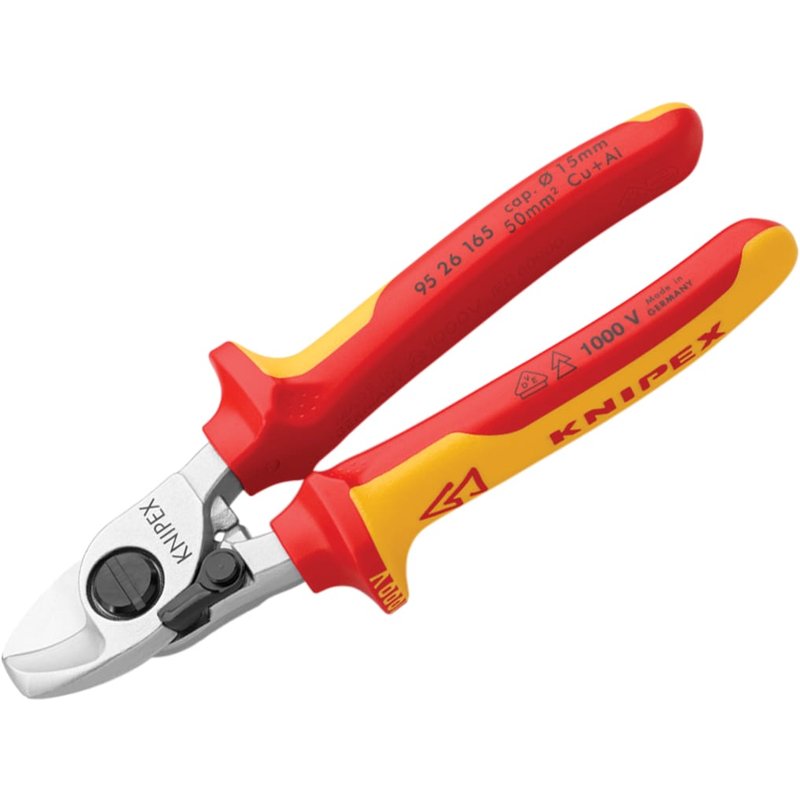 Knipex 95 26 165 VDE Cable Shears with Return Spring 165mm 95 26 165 SB
