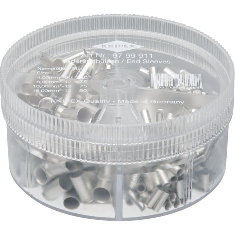 Knipex 97 99 911 Non-Insulated Wire Ferrules Assortment Box, 350 Piece 97 99 911