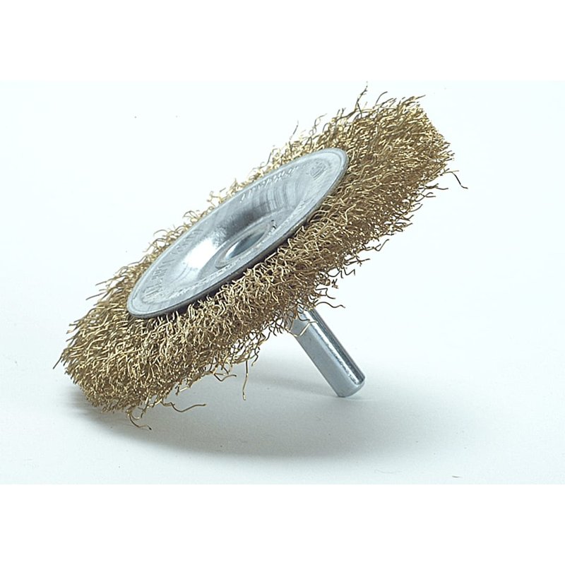 Lessmann DIY Wheel Brush 75 x 10mm, 0.25 Brass Wire 410.136.EP