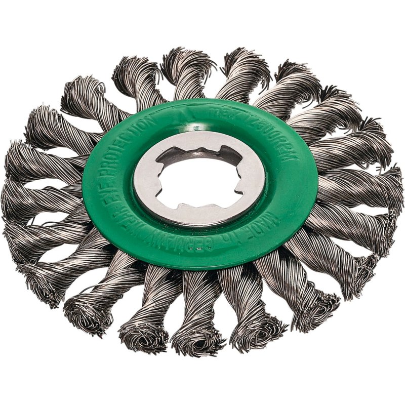 Lessmann X-Lock Stainless Steel Knot Wheel Brush 115mm Non Spark 472.81X