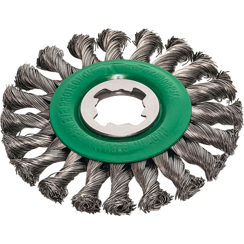 Lessmann X-Lock Stainless Steel Knot Wheel Brush 125mm Non Spark 473.81X